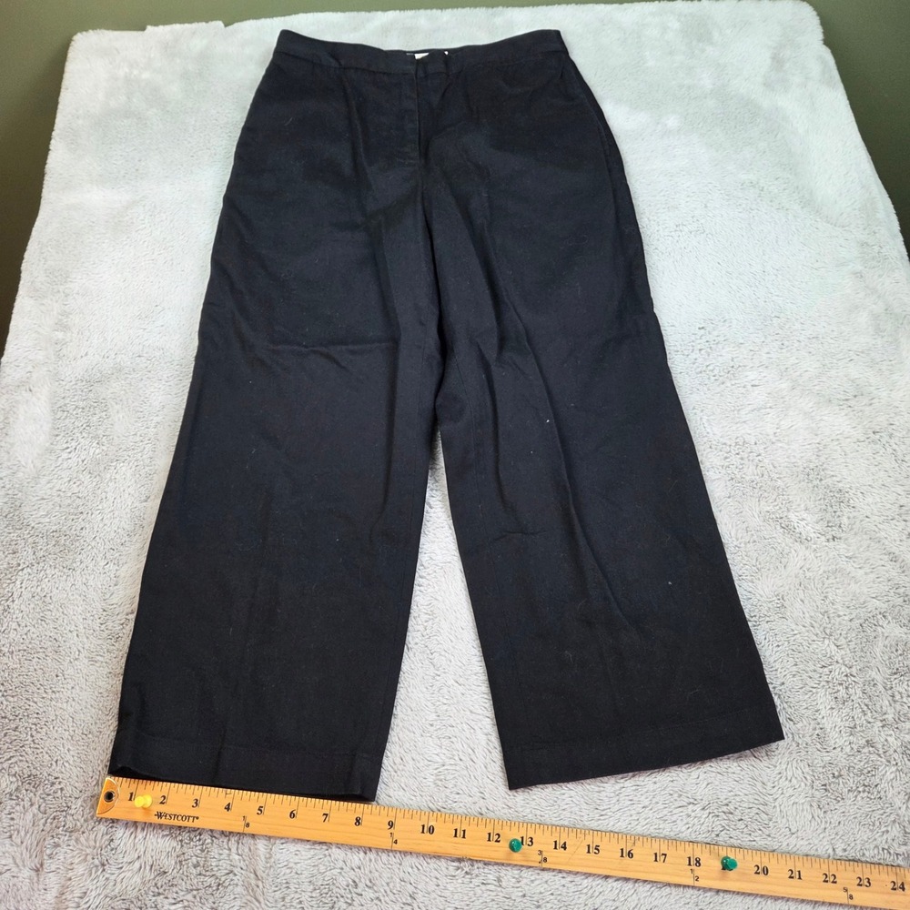 Talbots Cotton Straight Leg Trousers Womens Sz 6P Petite Classic Workwear Black
